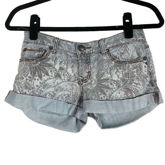 Vigoss Jeans Printed Denim Shortie Shorts - Women’s 10 - Picture 1 of 5